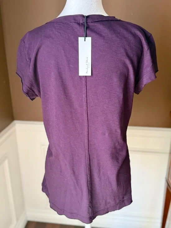 Michael Stars Trudy Crew Tee Supima Cotton Slub Color Gypsy (Eggplant) Small NWT - Picture 3 of 11